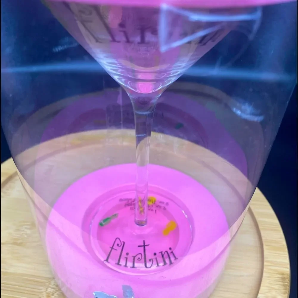 Ladies Minx collector’s martini stemmed glass 6 oz hand painted